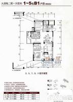 百协大溪地3室2厅1卫户型图