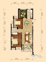 柏庄春暖花开2室2厅1卫86㎡户型图