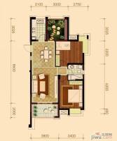 柏庄春暖花开2室2厅1卫102㎡户型图