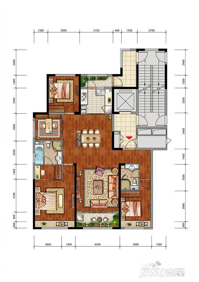 当代MOMΛ3室2厅2卫153㎡户型图