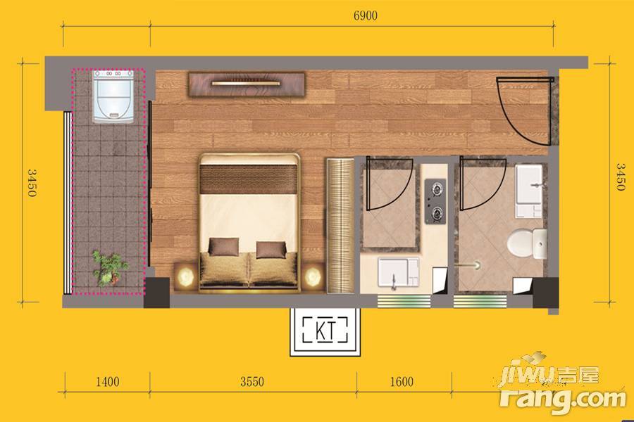 和昌mini home公寓1室0厅1卫36㎡户型图