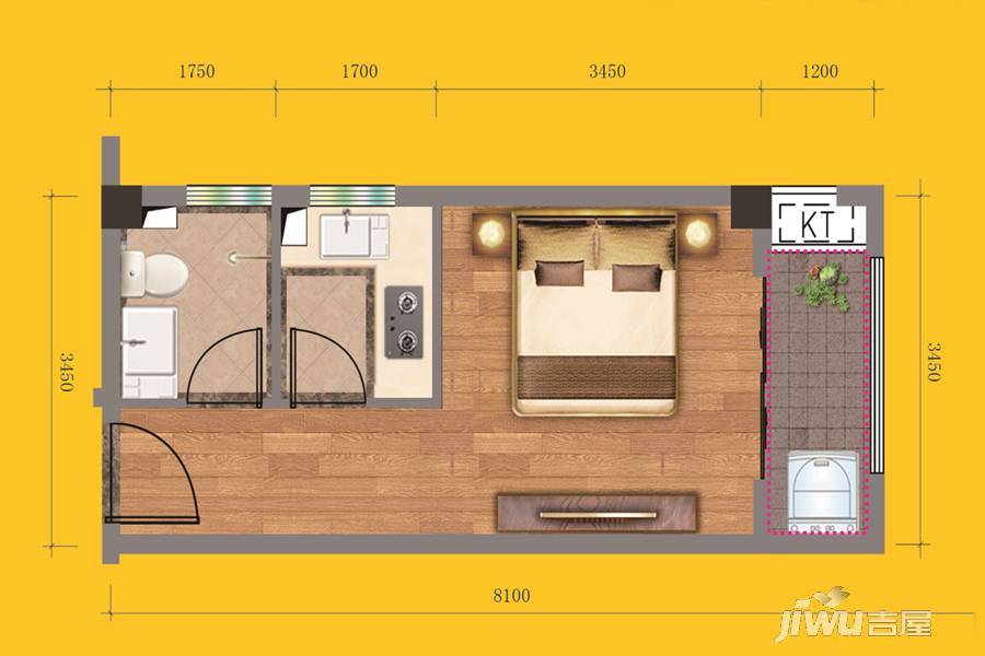 和昌mini home公寓1室0厅1卫35㎡户型图