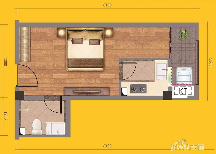 和昌mini home公寓1室0厅1卫38㎡户型图