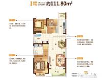 万泓中心商铺3室2厅2卫111.8㎡户型图