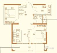 盛世珑门2室2厅1卫84.3㎡户型图