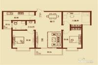 福地名都3室2厅1卫101.2㎡户型图