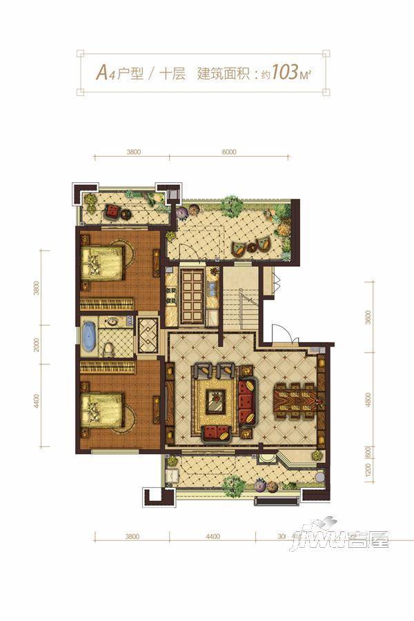 蓝光雍锦半岛4室2厅3卫172㎡户型图