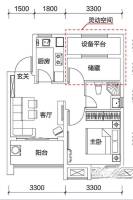 绿地微客公园1室1厅1卫59㎡户型图