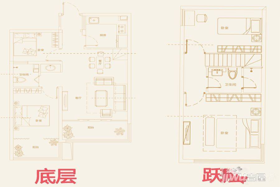 文德艺墅4室2厅2卫85㎡户型图