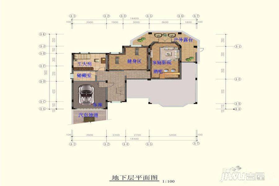 翡翠花园芳岛墅9室2厅4卫432㎡户型图