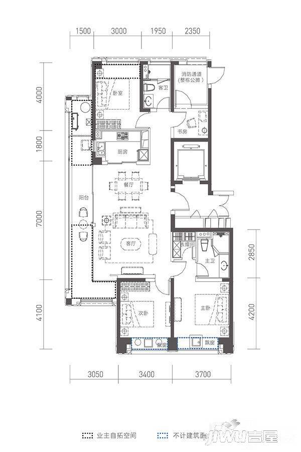 融创合肥壹号院4室2厅2卫136㎡户型图