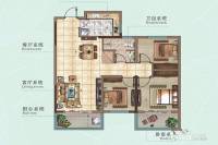 和顺叶语溪3室2厅1卫104㎡户型图