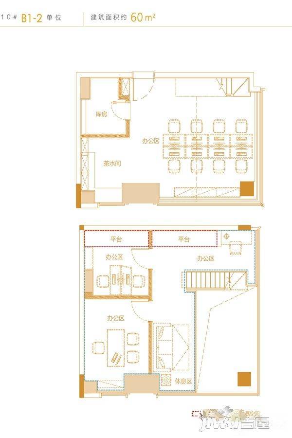 保利熙悦府2室1厅0卫60㎡户型图