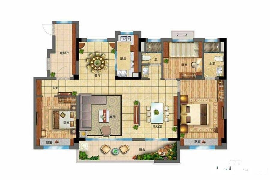 碧桂园钻石湾4室2厅2卫140㎡户型图