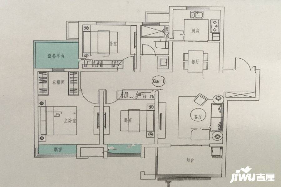 弘阳时光里4室2厅1卫107.6㎡户型图