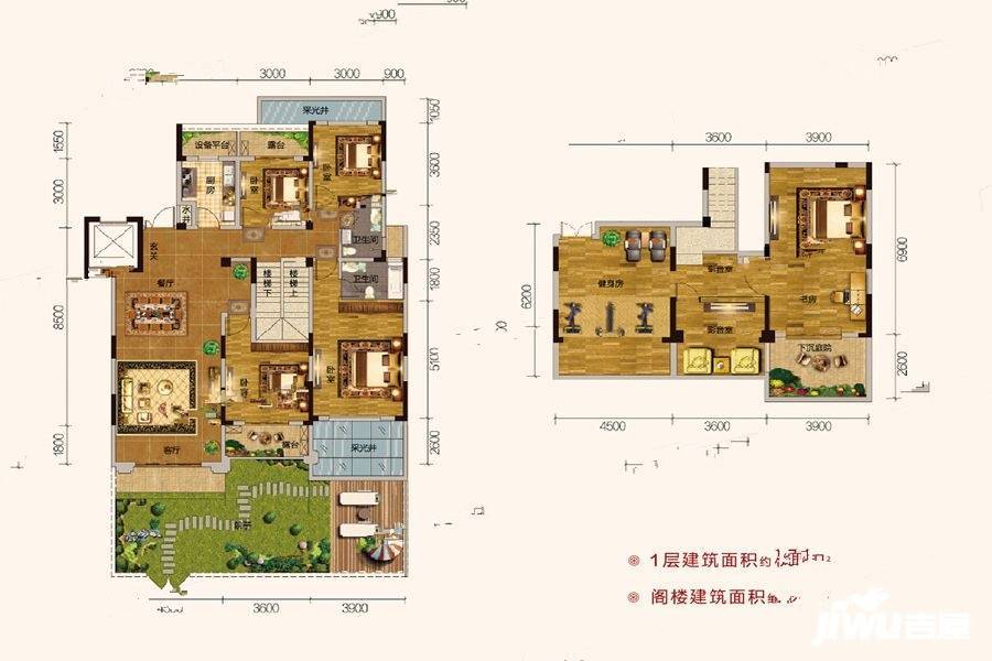 悦湖山院4室2厅2卫238㎡户型图