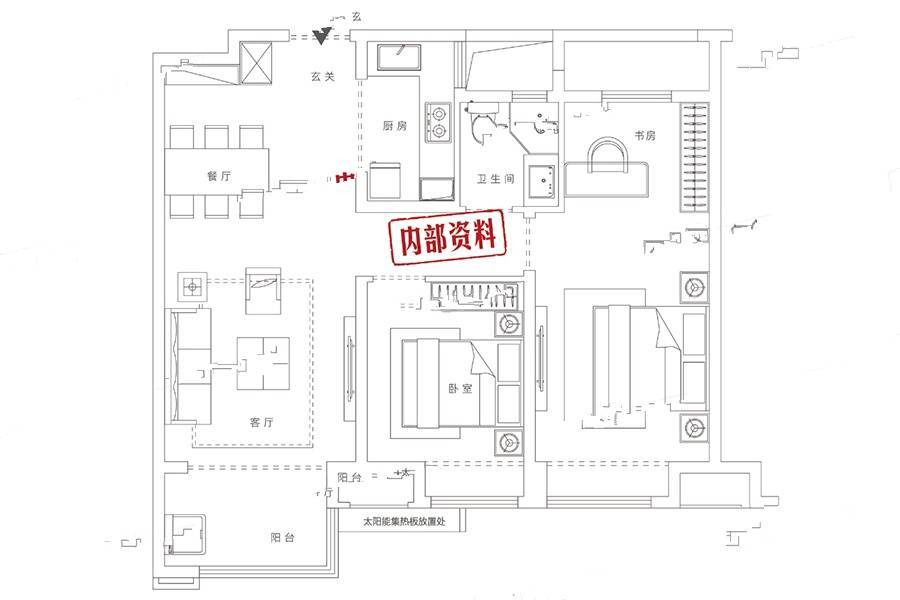 万科公园大道3室2厅1卫89㎡户型图