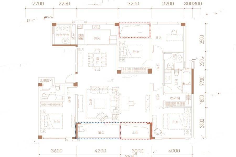 融创合肥壹号院4室2厅3卫197㎡户型图