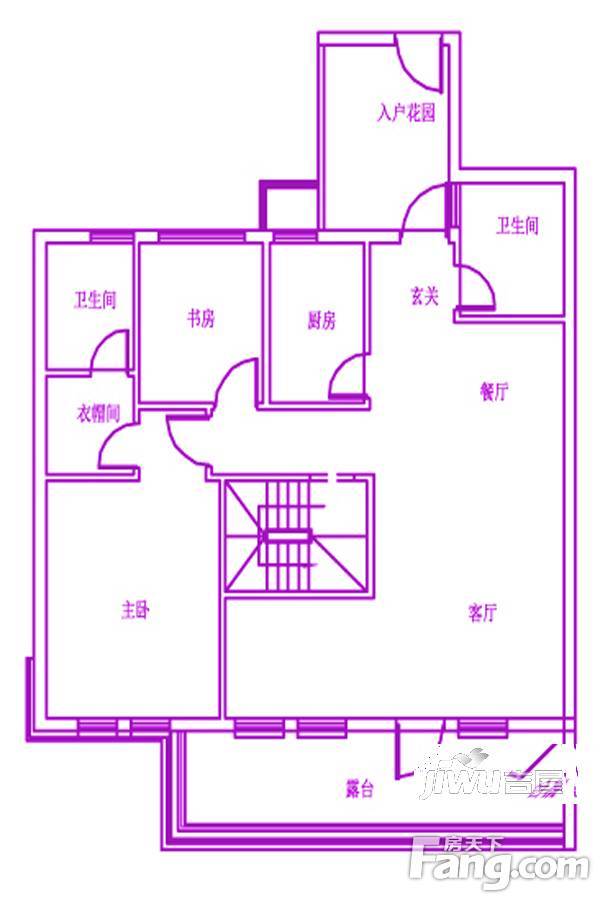 天门新城2室2厅2卫户型图