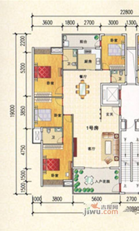 和谐港湾4室2厅3卫193㎡户型图