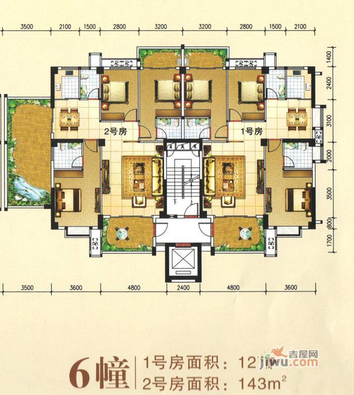 柏嘉名庭3室2厅3卫户型图