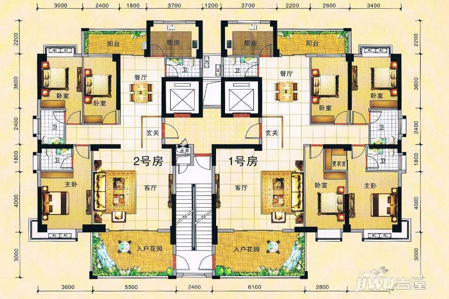 世纪城4室2厅3卫187㎡户型图