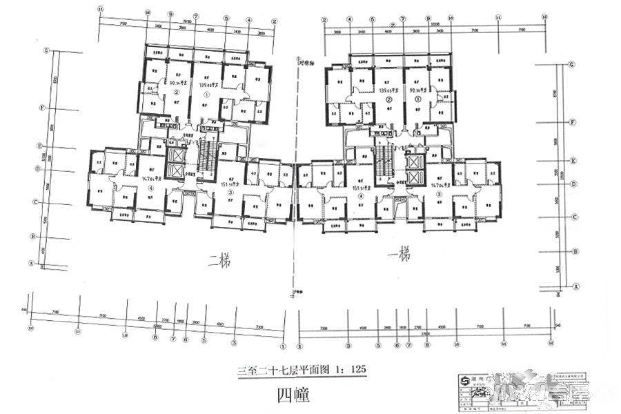 新陶居B区3室2厅2卫139㎡户型图