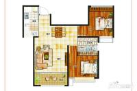 天昱凤凰城二期2室2厅1卫79.7㎡户型图