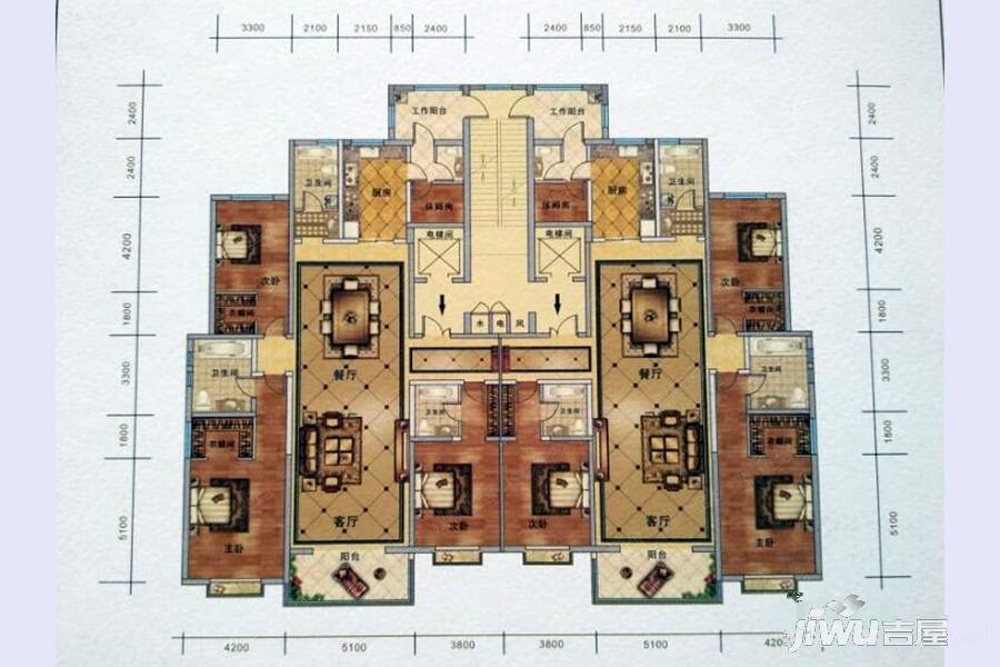 至诚枫叶国际4室2厅3卫250.9㎡户型图