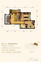 天庆金域蓝湾2室1厅1卫66㎡户型图