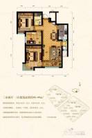 天庆金域蓝湾3室2厅1卫99㎡户型图