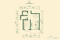 鼎达天润国际1室2厅1卫67㎡户型图
