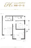 美达花苑2室1厅1卫93.4㎡户型图