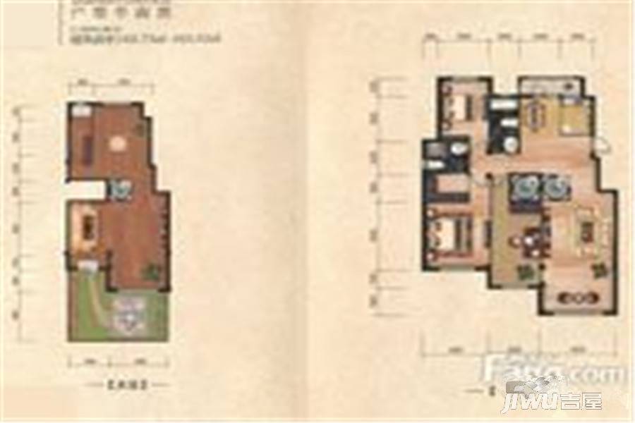 香榭丽舍3室4厅2卫162㎡户型图