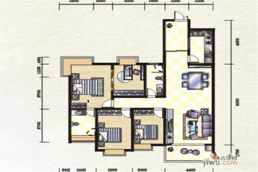 金宏帝景三期普通住宅134㎡户型图