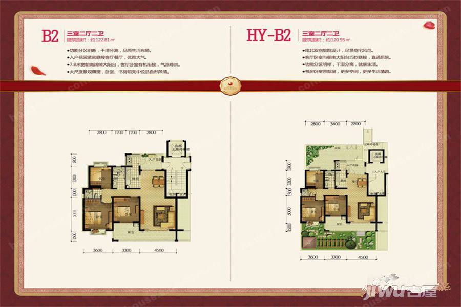 义乌国际商贸城3室2厅2卫122.8㎡户型图