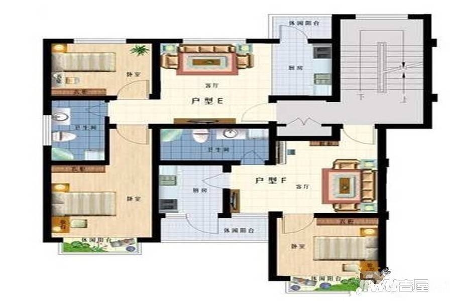 世茂嘉园3室2厅2卫143㎡户型图