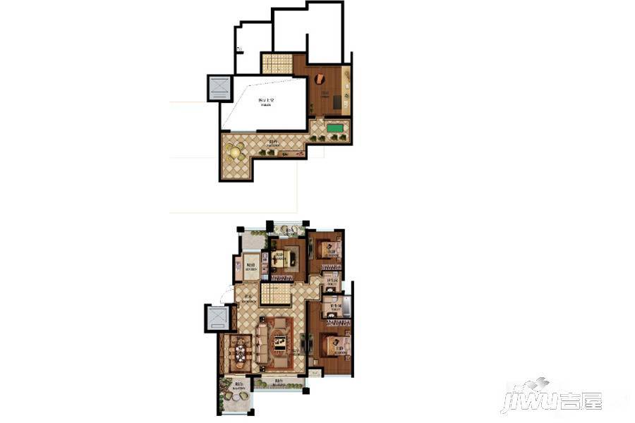 正定熙湖三期3室2厅2卫165㎡户型图