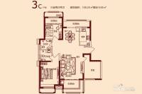 观峰嘉邸3室2厅2卫108.3㎡户型图