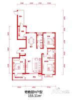 维多利亚时代3室2厅2卫155.1㎡户型图
