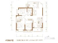 东胜紫御府3室2厅2卫119.5㎡户型图