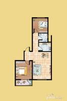 龙洲新城2室2厅1卫72.9㎡户型图