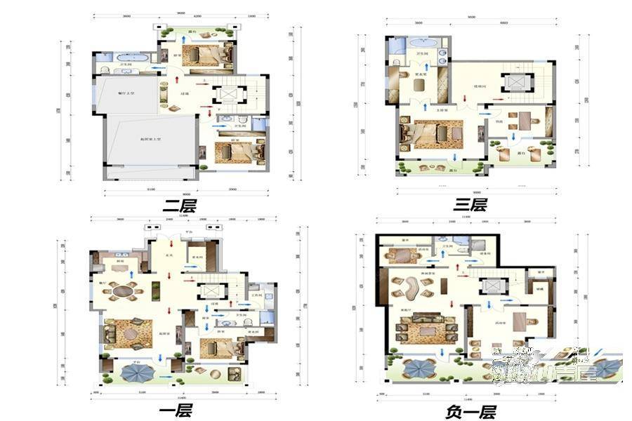 保利西山林语4室3厅1卫435.1㎡户型图