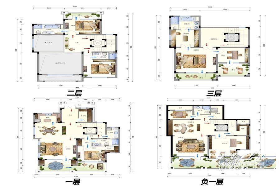 保利西山林语4室3厅1卫481㎡户型图