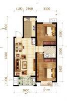 远洋福美瑾园2室2厅1卫83.6㎡户型图