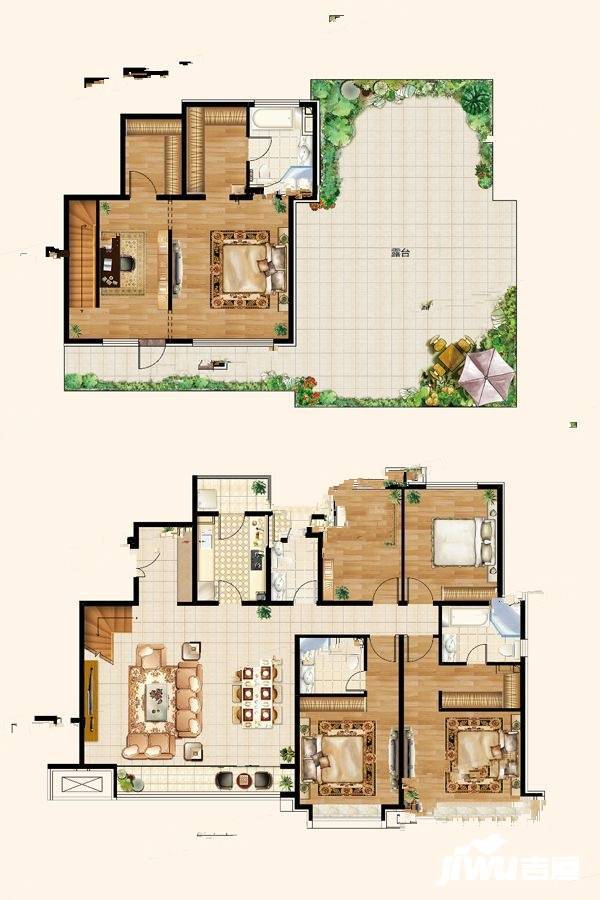 富力城5室2厅4卫253㎡户型图