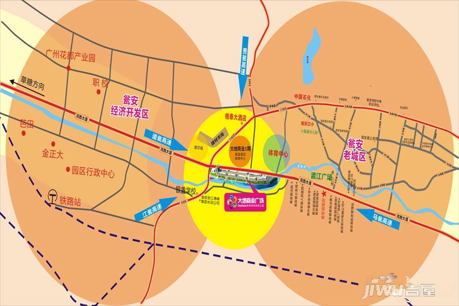 大地商业广场奥特莱斯购物公园位置交通图