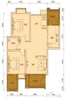 匀上香格里拉2室2厅1卫105.1㎡户型图