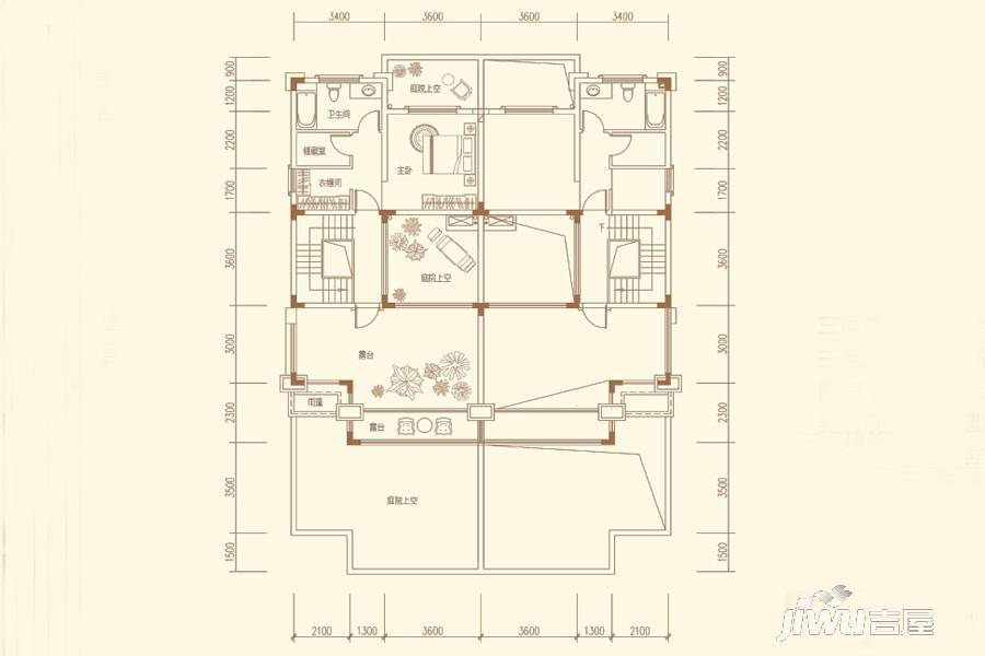 匀都国际5室2厅4卫200.9㎡户型图