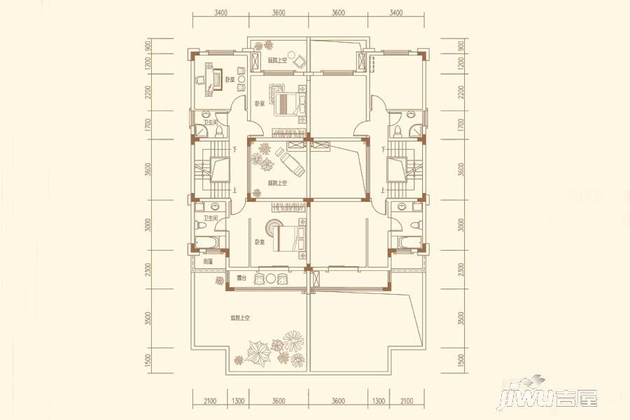 匀都国际5室2厅4卫200.9㎡户型图